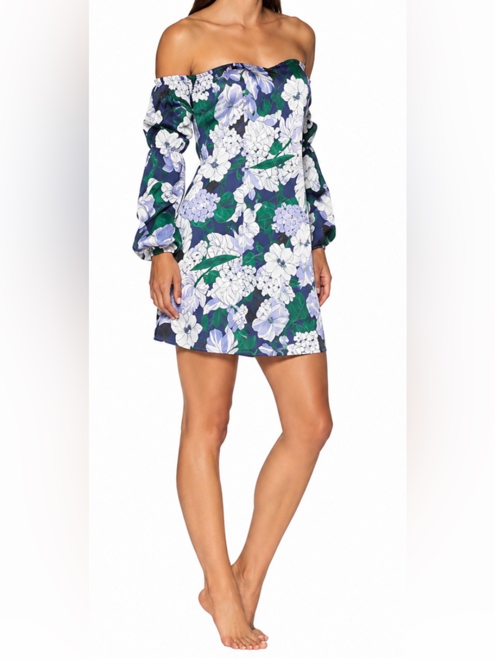 NWT Alexia Admor Floral Print Off The Shoulder Dress size US 4